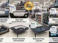 Side-by-side comparison of standard dog bed vs waterproof dog bed for large dogs showing moisture protection layer