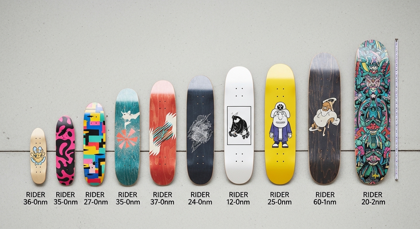 Comparison of 7.75 vs 8.0 vs 8.25 skateboard deck widths