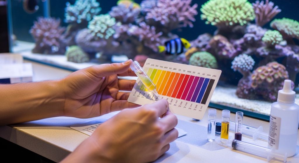 Testing reef tank water with colorimetric kit