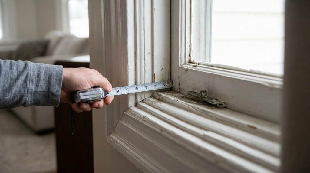 Professional measuring window treatment installation space