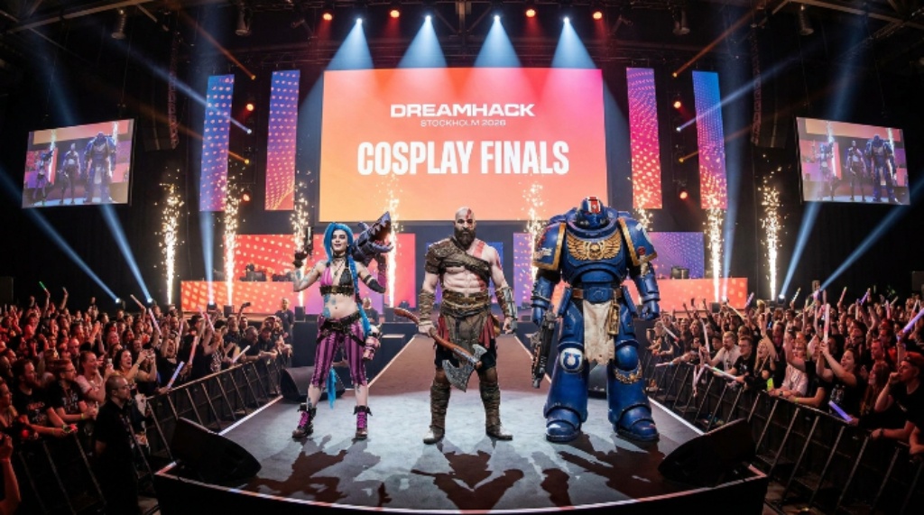 Cosplay contestants on stage at DreamHack Stockholm 2026