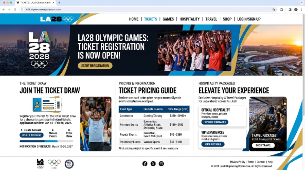LA28 Olympics Tickets: Registration, Ticket Draw, Prices & Hospitality